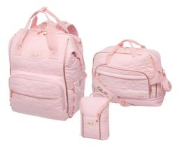 Kit Maternidade Mochila G Mala G E Porta Mamadeira Lilica Little Shine Kit Maternidade Mochila G Mala G E Porta Mamadeira Lilica Little Shine
