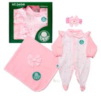 Kit Maternidade Palmeiras Corações Com Manta Oficial