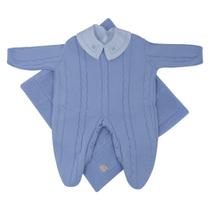 Kit Maternidade Trança Azul Claro e Body Gola Bordada DU Kit Maternidade Trança Azul Claro e Body Gola Bordada DU