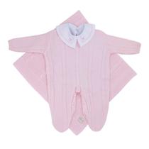 Kit Maternidade Trança Rosa e Body Gola Bordada DU