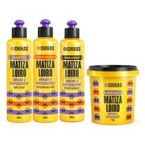 Kit Matiza Loiro Chikas 4 Produtos Brilho e Restauração