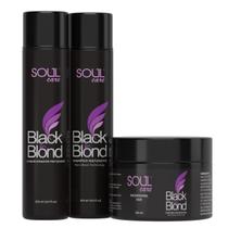 Kit Matizador Blond Black Loiro e Grisalho Soul Care Profissional Shampoo Condicionador Mascara Desamarelador 300 ml Kit Matizador Blond Black Loiro e Grisalho Soul Care Profissional Shampoo Condicionador Mascara Desamarelador 300 ml