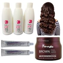 Kit Matizador Brown 250g + 2 Coloração E 2 Ox 90ml