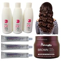 Kit Matizador Brown 250g + 3 Coloração E 3 Ox 90ml