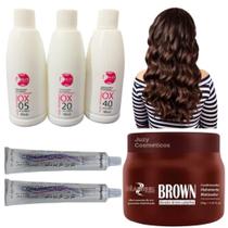 Kit Matizador Brown 500g + 2 Coloração E 2 Ox 90ml