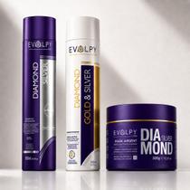 Kit matizador completo 3 passos diamond silver evolpy liss neutraliza amarelo e hidrata Kit matizador completo 3 passos diamond silver evolpy liss neutraliza amarelo e hidrata