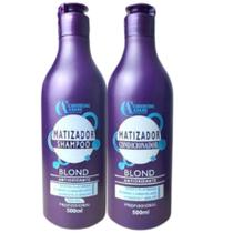 Kit Matizador Loiros Blond Platinados Shampoo E Condicionador 500ml Christine Adans