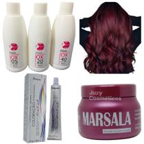 Kit Matizador Marsala 250g + 1 Coloração + 1 OX 90ml