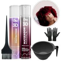 Kit Matizador Marsala 300ml + Mascara Diluidora 300ml Magic Color + Cumbuca + pincel + luvas