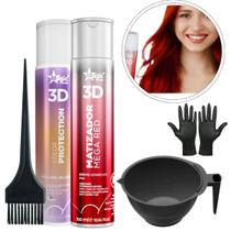 Kit Matizador Mega Red 300ml + Mascara Diluidora 300ml Magic Color + Cumbuca + pincel + luvas