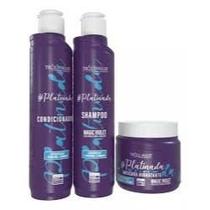 Kit Matizador Platinada Tróia Hair 3 X 500ml - Original