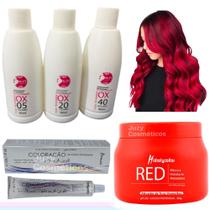 Kit Matizador Red 500g + Coloração E Ox 90ml