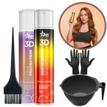 Kit Matizador Ruivo Sunset 300ml + Mascara Diluidora 300ml Magic Color + Cumbuca + pincel + luvas