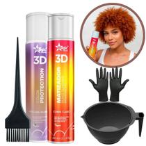 Kit Matizador Ruivo Sunshine 300ml + Mascara Diluidora 300ml Magic Color + Cumbuca + pincel + luvas
