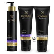 Kit Matizante Shampoo +Máscaras Cinza e Violeta Bio Extratus Kit Matizante Shampoo +Máscaras Cinza e Violeta Bio Extratus