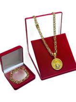 Kit Matrix 10mm + Pingente Santa Raiada Banhado a Ouro 18k