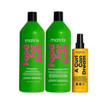 Kit Matrix Food For Soft Shampoo 1000ml + Condicionador 1000ml + Curl Can Dream Spray 250ml