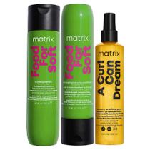 Kit Matrix Shampoo + Condicionador Food For Soft + Spray Ativador A Curl Can Dream