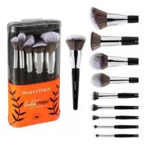 Kit max com 10 pincéis profissionais e necessáire macrilan Kit max com 10 pincéis profissionais e necessáire macrilan