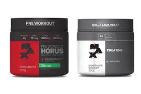 Kit max titanium pré-treino horus pote 300g sabor limão + creatina 300g Kit max titanium pré-treino horus pote 300g sabor limão + creatina 300g