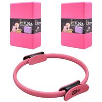 Kit Mbfit Para Exercícios Bloco Pilates Anel Yoga Fisioterapia Alongamento