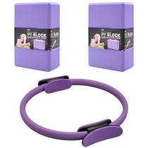 Kit Mbfit Para Exercícios Bloco Pilates Anel Yoga Fisioterapia Alongamento