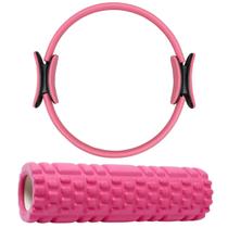 Kit Mbfit Para Exercícios Pilates Yoga Anel Tonificador e Rolo Massagem Miofascial