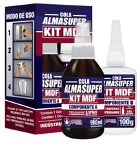 Kit MDF Almasuper (Cola Instantânea Adesiva Gel e Ativador)