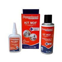Kit MDF Cola Instantanea100g + Ativador Spray 200ml - Permabond