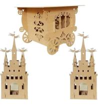 Kit Mdf Cru Mesa Carruagem Cubos Castelo