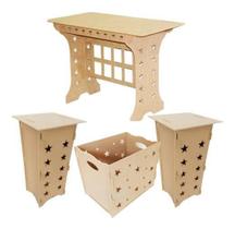 Kit Mdf Cru Provençal Mdf Decoração Festa Mesa Cubo Caixa - Ludica Artes