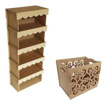 Kit Mdf Festa Armário E Caixa Presente Provençal Mdf Cru Kit Mdf Festa Armário E Caixa Presente Provençal Mdf Cru