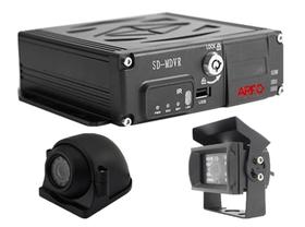 Kit mdvr mv-sd1101 arfo automotivo/veicular 4ch, 720p ,4g, wifi, gps + 1 cam lat + 1 cam tras