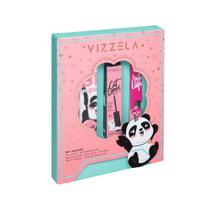 Kit Me Leva! Vizzela Batom Vira Lata Delineador Preto Big Panda Kit Maquiagem Presente Presenteável