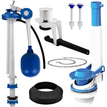 Kit Mecanismo Reparo Completo Universal Acionamento Lateral C/ Boia Acoplada Caixa Descarga Valeplast