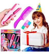 Kit Mechas Colorida Giz chapinha Pintar Cabelo +Pente presilhas