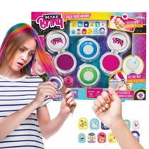 Kit Mechas Coloridas Chapinha Infantil Pinta Cabelo Colorido Salão de Beleza Kit Mechas Coloridas Chapinha Infantil Pinta Cabelo Colorido Salão de Beleza