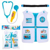Kit Medico Brinquedo Colete Azul Com Acessórios Infantil Menino Fantasia Faz De Conta Kit Medico Brinquedo Colete Azul Com Acessórios Infantil Menino Fantasia Faz De Conta