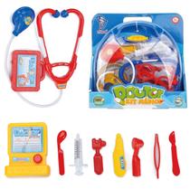 Kit Médico Brinquedo Infantil com Maleta Doutor Fenix 10 Peças Azul e Vermelho Kit Médico Brinquedo Infantil com Maleta Doutor Fenix 10 Peças Azul e Vermelho