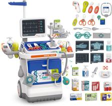 Kit Médico Completo Infantil Carrinho Som E Luz 32 Peças