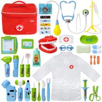 Kit Médico de Brinquedo LOYO para Crianças - 35 Peças (Azul e Verde)