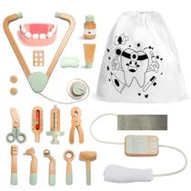 Kit médico de madeira Jugueteland, conjunto de 19 peças de brinquedos médicos