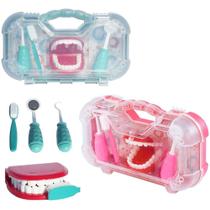 Kit medico dentista com boca + escova e acessorios colors 4 pecas na maleta - PAKITOYS