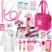 Kit médico EFO SHM para crianças e meninas com conjunto de brinquedos veterinários 3-5 Kit médico EFO SHM para crianças e meninas com conjunto de brinquedos veterinários 3-5