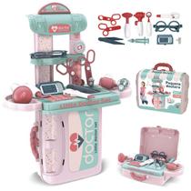 Kit Médico Enfermeira Infantil Maleta Doutor 3 em 1 Brinquedo Educativo Faz de Conta Acessórios Menina Kizumba Kit Médico Enfermeira Infantil Maleta Doutor 3 em 1 Brinquedo Educativo Faz de Conta Acessórios Menina Kizumba