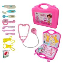 Kit Médico Infantil 12 Peças com Maleta Completa Brinquedo Educativo para Pequenos Doutores