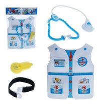 Kit Médico Infantil Branco Com Colete Acessórios Brinquedo Kit Médico Infantil Branco Com Colete Acessórios Brinquedo