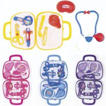 Kit medico infantil com estetoscopio e acessorios doctor 9 pecas na maleta - PICA PAU