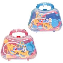 Kit medico infantil com estetoscopio e acessorios mini doutor(a) 7 pecas na maleta - Pokitoys