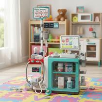 Kit Médico Infantil Verde Hospital 24h Luz Som 54 Peças